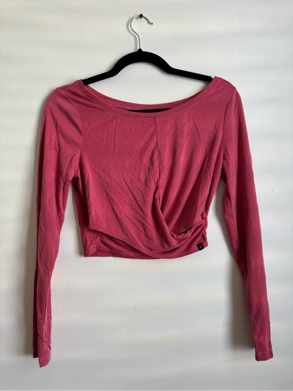 Victoria's Secret Rose Pink Long Sleeve Twist Crop Top